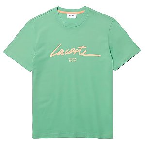Camiseta Lacoste Regular Fit Assinatura Original Masculina