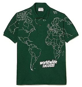 Polo Lacoste  Edição World Wide Mapa Original