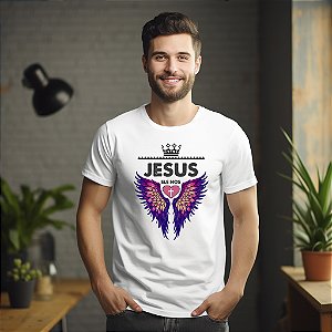 Camisetas personalizadas com imagem "Ele Me Amou" com impressão de alta qualidade nos tamanhos P, M, G, GG e XG