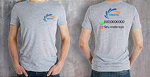 Camisetas personalizadas para empresas com sua LOGO  e contatos empresarial com impressão de alta qualidade nos tamanhos P, M, G, GG e XG