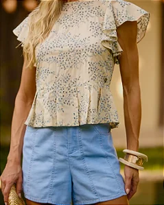 Top Peplum Pregas Bege/ Murau