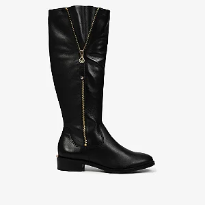 Bota Cano Alto Preto Couro/ Jorge Bischoff
