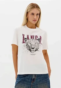 T-shirt Regular Manga Curta Com Estampa/ Lança Perfume