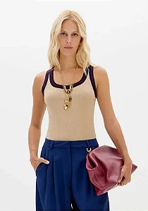Blusa Regata Malha Canelada/ Lança Perfume