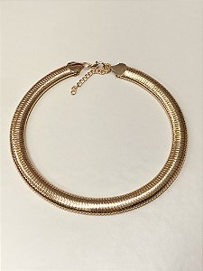 CHOKER METAL FRISOS DOURADA
