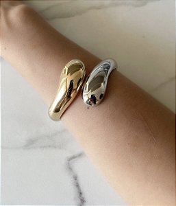 BRACELETE DOURADO + PRATEADO GOTA