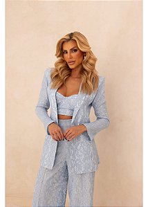 Conjunto Alfaiataria Rendado Azul BB