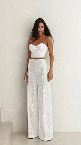 Conjunto Alfaiataria Rendado Feminino Branco