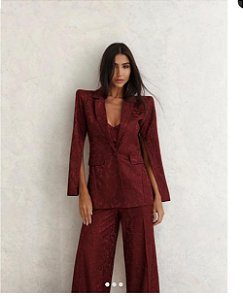 Blazer Alfaiataria Rendado Feminino Sofisticado