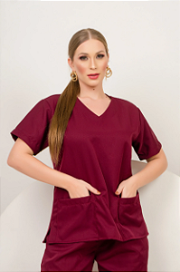 Conjunto Scrub Básico Gabardine Vinho
