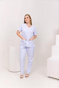 Conjunto Scrub Básico Branco Gabardine
