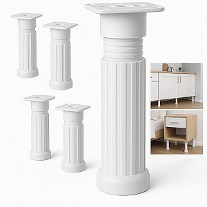 Pé Branco Regulável Móveis Armário Redondo 17 A 24cm