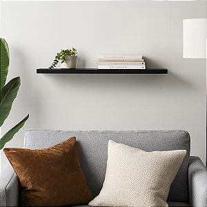 Prateleira Preta Mdf 120x20 Suporte Invisível - Decoração