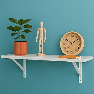 Kit 1 Prateleiras Branca Mdf 40x40 Mão Francesa - Decoração