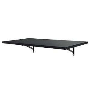 1 Prateleira Preta Mdf 100x40 Mão Francesa - Decoração