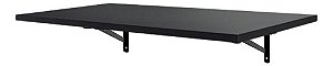 Kit 1 Prateleira Preta Mdf 100x25 Mão Francesa - Decoração