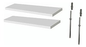 Prateleira De Mdf Branca Fosca 35x20 Kit C/ 2 Und Flutuante