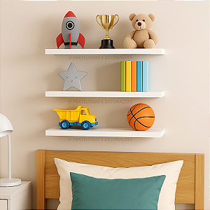 Prateleira De Mdf Branca Fosca 35x20 Kit C/ 3 Und Flutuante