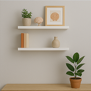 Kit 2 Prateleira Mdf 40x20 Suporte Invisível - Decoração