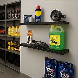 Kit 2 Prateleira Preta Mdf 40x20 Suporte Invisível Decoração