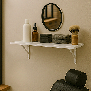 Kit 1 Prateleira Decoração 100x35 Mdf Branca Mão Francesa