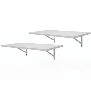 Kit 2 Prateleiras Personalizada 92x40 Branca Mão Francesa