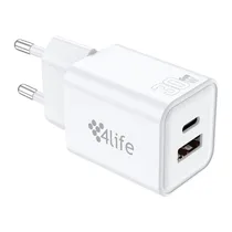 Carregador Duplo Carga Rápida 4life 30w Entrada USB-C e USB-A