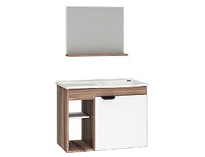 GABINETE MADEIRA COZIMAX DALIA 60CM BRANCO/TAMARINDO