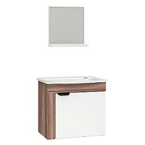 GABINETE MADEIRA COZIMAX JASMIN 60CM BRANCO/TAMARINDO