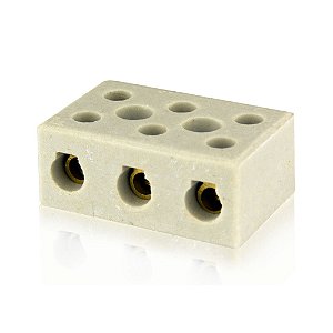 CONECTOR ELETRICO 16MM PORCELANA TRIPOLAR FOXLUX