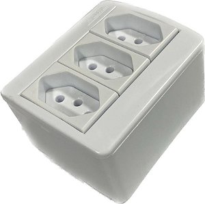 TOMADA TRIPLA 10A SISTEMA-X SOBREPOR VELTRA 7282