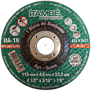 DISCO DE DESBASTE 4.1/2 ITAMBE