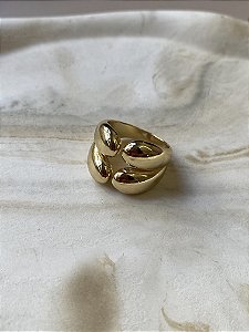 Anel 17 Duplo Encanto Banho de Ouro 18k