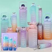 Kit 3 Garrafas Squeeze Motivacional Plástico Academia Treino