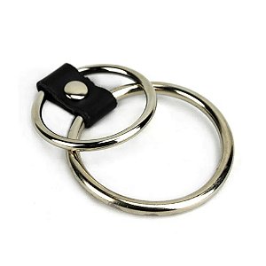 Anel Peniano Em Mental Com Tira Em Couro Sintético - 3R Import