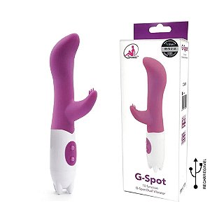 Vibrador G-Spot Dual Stick Solf Touch Em Silicone Com Estimulador À Prova D'Agua - Miss Collection