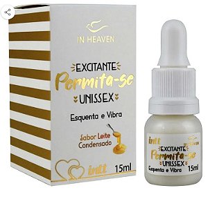 Permita-se Gel Excitante Unissex Esquenta e Vibra Leite Condensado 15ml – Cosmético Íntimo | Intt