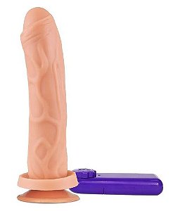 Prótese com Vibrador e Ventosa Fogo da Paixão 18 × 4,5 cm – Acessório Íntimo | Hot Flowers