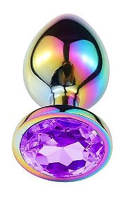 Plug Anal De Aço Com Pedra De Cristal Tamanho P - Sexy Import