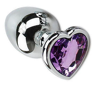 Plug Anal de Aço Inoxidável Cônico com Cristal Formato Coração – Acessório Íntimo | Miss Collection