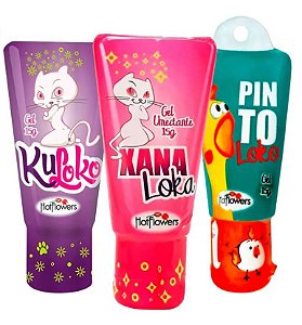 Kit com Xana Loka Excitante Kuloko Dessensibilizante e Pinto Loko Estimulante