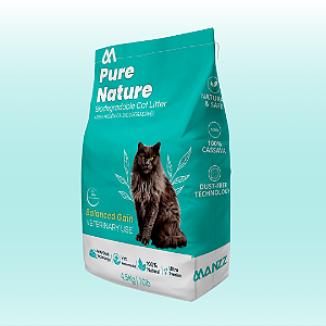 Areia Higiênica Biodegradável Manzz Pure Nature – Grãos Balanceados, Baixa Poeira, Controle Natural de Odores – 4,5kg (9