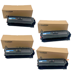 Kit 4 Toners para HP E55040 E57540 E55040DW B/C/Y/M ClasseA