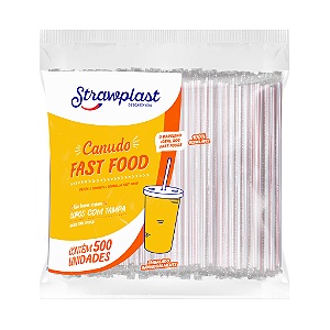 Canudo Fast Food 6X21Mm Sache Plástico 500Un Strawplast