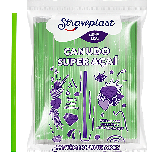 Canudo Super Açai Verde Strawplast