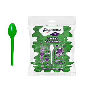 Colher Açaizera Verde 200Un Strawplast
