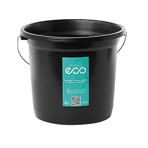 Balde 8L preto eco Plasvale