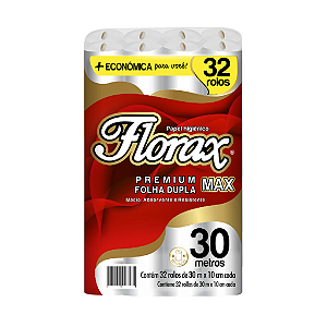 Papel Higiênico Florax 32 Rolos 30m Folha Dupla
