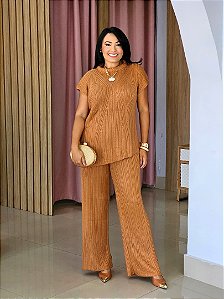 conjunto Tricô Caramelo