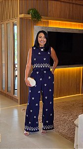 Conjunto Navy Bordado Azul